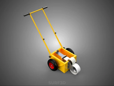 PITCH MARKING TROLLEY ROLLING CART LINE PAINT MACHINE FIELD ROAD 3D Model
