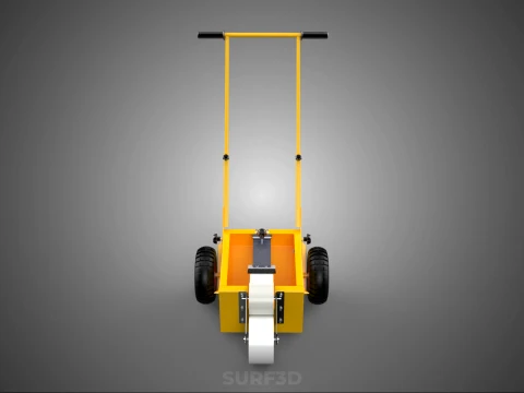 PITCH MARKING TROLLEY ROLLING CART LINE PAINT MACHINE FIELD ROAD 3D Model