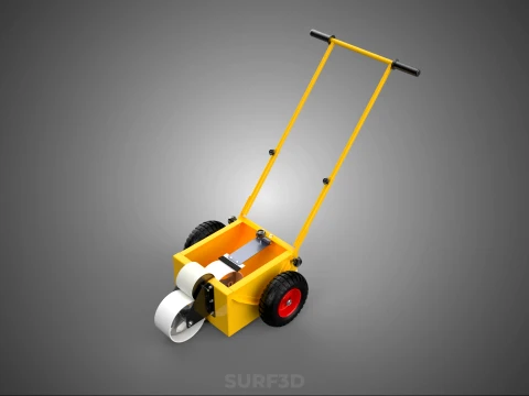 PITCH MARKING TROLLEY ROLLING CART LINE PAINT MACHINE FIELD ROAD 3D Model