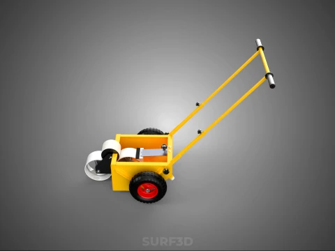 PITCH MARKING TROLLEY ROLLING CART LINE PAINT MACHINE FIELD ROAD 3D Model