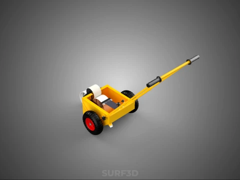 PITCH MARKING TROLLEY ROLLING CART LINE PAINT MACHINE FIELD ROAD 3D Model