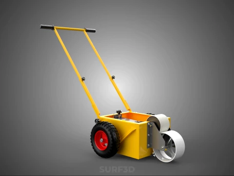 PITCH MARKING TROLLEY ROLLING CART LINE PAINT MACHINE FIELD ROAD 3D Model