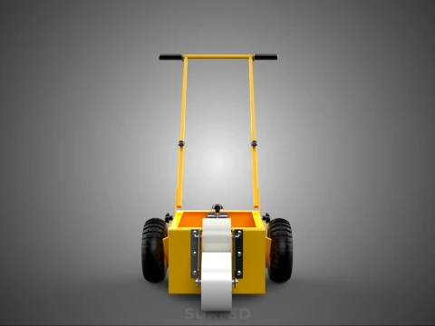 PITCH MARKING TROLLEY ROLLING CART LINE PAINT MACHINE FIELD ROAD 3D Model