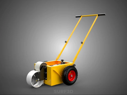 PITCH MARKING TROLLEY ROLLING CART LINE PAINT MACHINE FIELD ROAD 3D Model