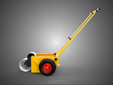PITCH MARKING TROLLEY ROLLING CART LINE PAINT MACHINE FIELD ROAD 3D Model