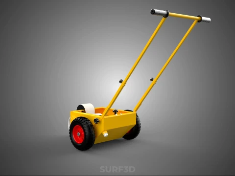 PITCH MARKING TROLLEY ROLLING CART LINE PAINT MACHINE FIELD ROAD 3D Model