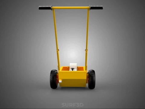PITCH MARKING TROLLEY ROLLING CART LINE PAINT MACHINE FIELD ROAD 3D Model