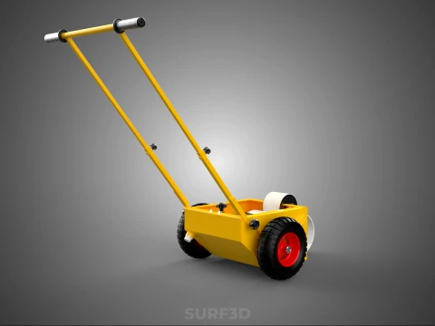 PITCH MARKING TROLLEY ROLLING CART LINE PAINT MACHINE FIELD ROAD 3D Model