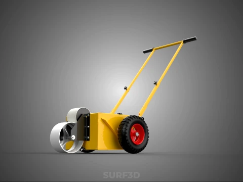 PITCH MARKING TROLLEY ROLLING CART LINE PAINT MACHINE FIELD ROAD 3D Model