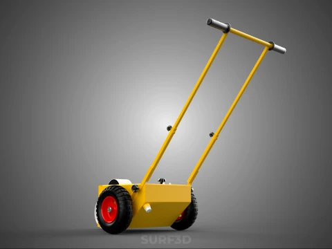 PITCH MARKING TROLLEY ROLLING CART LINE PAINT MACHINE FIELD ROAD 3D Model
