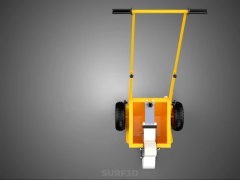 PITCH MARKING TROLLEY ROLLING CART LINE PAINT MACHINE FIELD ROAD 3D Model