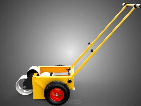 PITCH MARKING TROLLEY ROLLING CART LINE PAINT MACHINE FIELD ROAD 3D Model