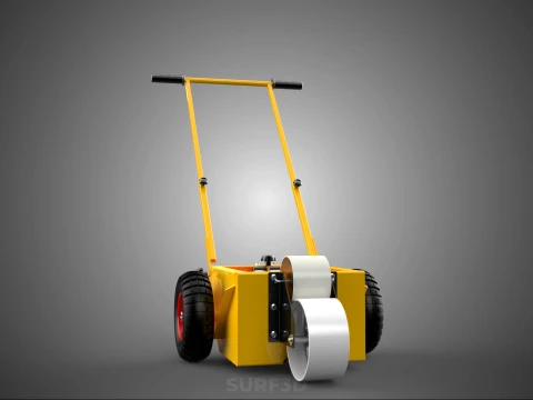PITCH MARKING TROLLEY ROLLING CART LINE PAINT MACHINE FIELD ROAD 3D Model