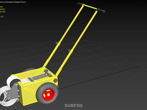 PITCH MARKING TROLLEY ROLLING CART LINE PAINT MACHINE FIELD ROAD 3D Model