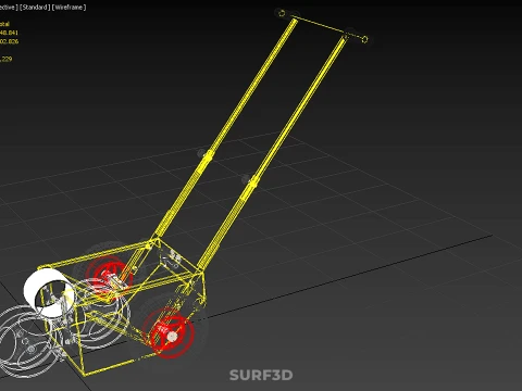 PITCH MARKING TROLLEY ROLLING CART LINE PAINT MACHINE FIELD ROAD 3D Model