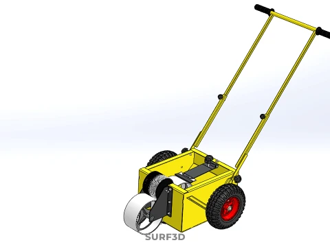 PITCH MARKING TROLLEY ROLLING CART LINE PAINT MACHINE FIELD ROAD 3D Model