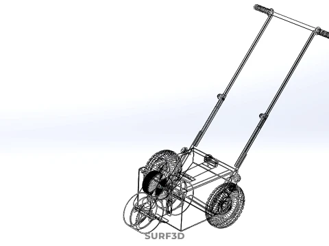 PITCH MARKING TROLLEY ROLLING CART LINE PAINT MACHINE FIELD ROAD 3D Model