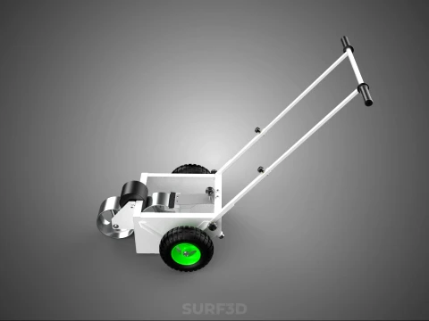 MANUAL PITCH MARK MARKING ROLLER TROLLEY CART LINE PAINT MACHINE 3D Model