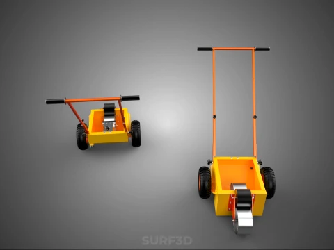 SPORTS FIELD MARKER TOOL CART WHEEL ROLLER TRANSFER LINE PITCH 3D Model