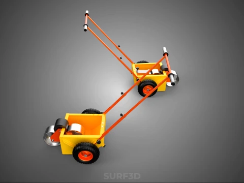SPORTS FIELD MARKER TOOL CART WHEEL ROLLER TRANSFER LINE PITCH 3D Model