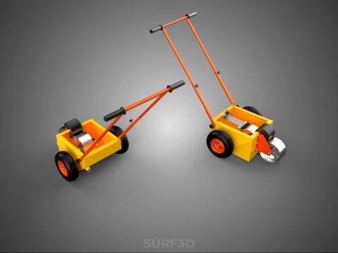 SPORTS FIELD MARKER TOOL CART WHEEL ROLLER TRANSFER LINE PITCH 3D Model