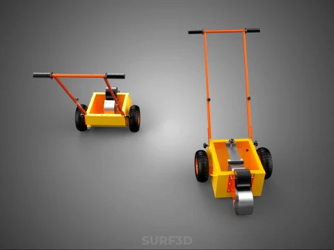 SPORTS FIELD MARKER TOOL CART WHEEL ROLLER TRANSFER LINE PITCH 3D Model