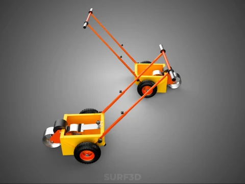 SPORTS FIELD MARKER TOOL CART WHEEL ROLLER TRANSFER LINE PITCH 3D Model