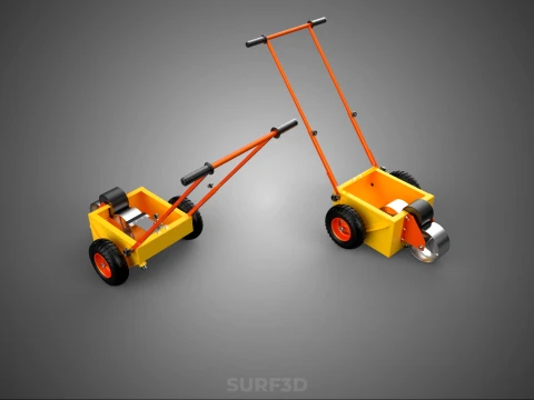 SPORTS FIELD MARKER TOOL CART WHEEL ROLLER TRANSFER LINE PITCH 3D Model