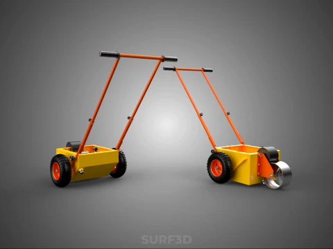 SPORTS FIELD MARKER TOOL CART WHEEL ROLLER TRANSFER LINE PITCH 3D Model