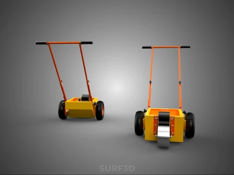 SPORTS FIELD MARKER TOOL CART WHEEL ROLLER TRANSFER LINE PITCH 3D Model