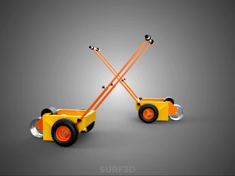 SPORTS FIELD MARKER TOOL CART WHEEL ROLLER TRANSFER LINE PITCH 3D Model