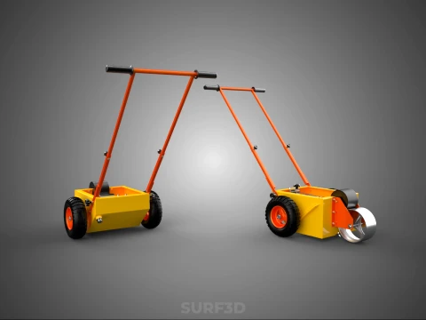 SPORTS FIELD MARKER TOOL CART WHEEL ROLLER TRANSFER LINE PITCH 3D Model