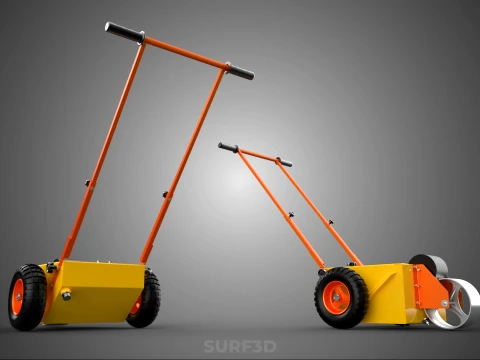 SPORTS FIELD MARKER TOOL CART WHEEL ROLLER TRANSFER LINE PITCH 3D Model