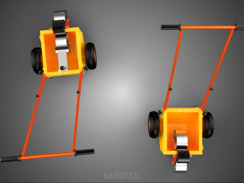 SPORTS FIELD MARKER TOOL CART WHEEL ROLLER TRANSFER LINE PITCH 3D Model