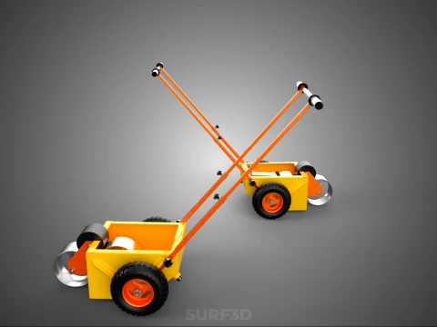 SPORTS FIELD MARKER TOOL CART WHEEL ROLLER TRANSFER LINE PITCH 3D Model