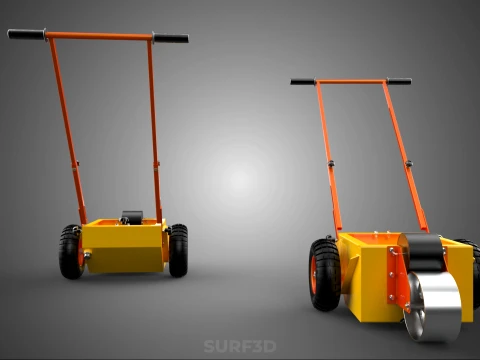 SPORTS FIELD MARKER TOOL CART WHEEL ROLLER TRANSFER LINE PITCH 3D Model