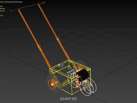 SPORTS FIELD MARKER TOOL CART WHEEL ROLLER TRANSFER LINE PITCH 3D Model