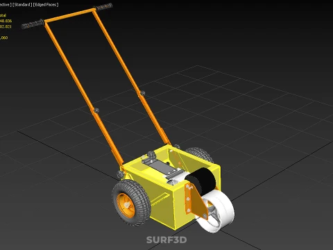 SPORTS FIELD MARKER TOOL CART WHEEL ROLLER TRANSFER LINE PITCH 3D Model