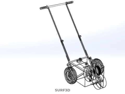 SPORTS FIELD MARKER TOOL CART WHEEL ROLLER TRANSFER LINE PITCH 3D Model