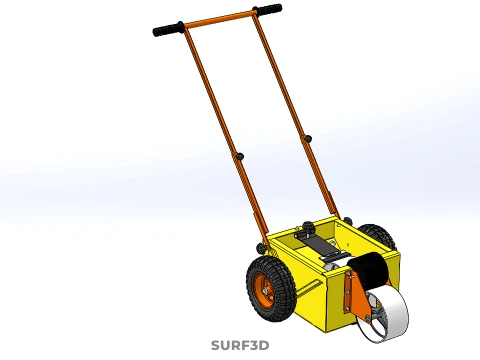 SPORTS FIELD MARKER TOOL CART WHEEL ROLLER TRANSFER LINE PITCH 3D Model