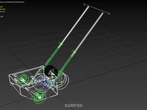 WHEEL ROLLER TRANSFER LINE PAINT PITCH MARKING MARK CART TROLLEY 3D Model