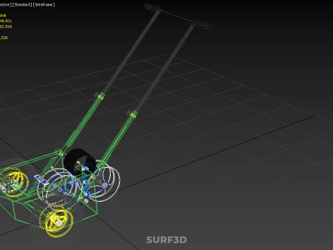 WHEEL-TO-WHEEL TRANSFER LINE UP PAINT PITCH MARKING CART TROLLEY 3D Model