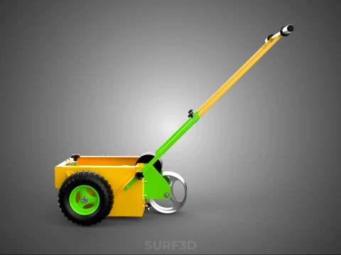 PAINT APPLICATOR OUTDOOR ATHLETIC FIELD STRIPING MARKING TROLLEY 3D Model