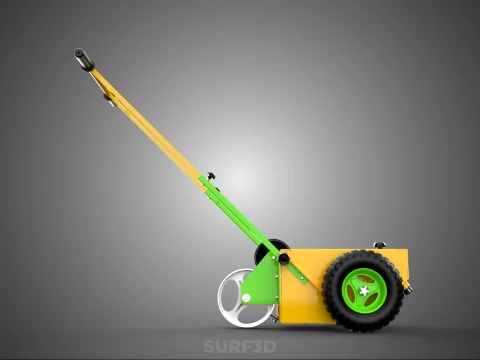 PAINT APPLICATOR OUTDOOR ATHLETIC FIELD STRIPING MARKING TROLLEY 3D Model