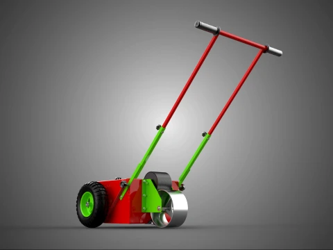 CARRO DE EMPUJE MANO MÁQUINA MARCADOR DE LÍNEAS DE PASO RUEDA DE TRES RODILLOS Modelo 3D