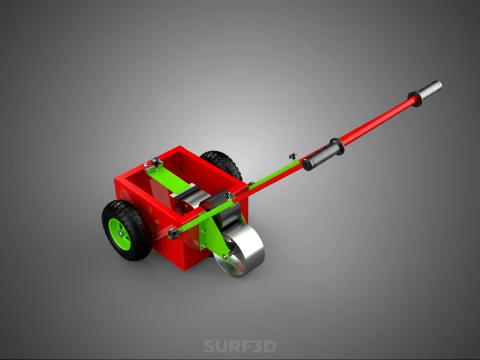 HAND PUSH TROLLEY PITCH LINES MARKER MACHINE THREE ROLLER WHEEL 3D Model