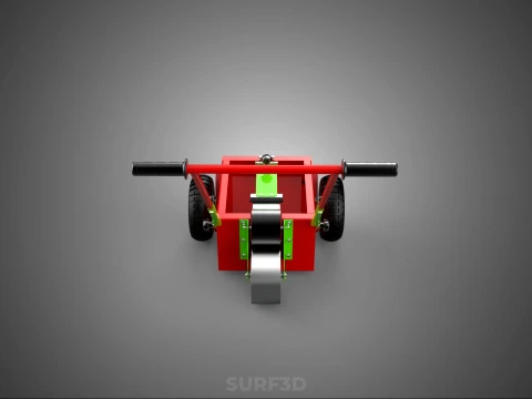 HAND PUSH TROLLEY PITCH LINES MARKER MACHINE THREE ROLLER WHEEL 3D Model