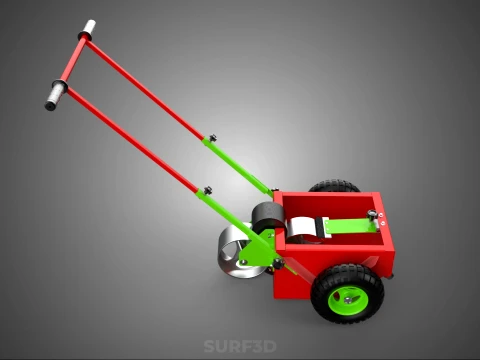HAND PUSH TROLLEY PITCH LINES MARKER MACHINE THREE ROLLER WHEEL 3D Model