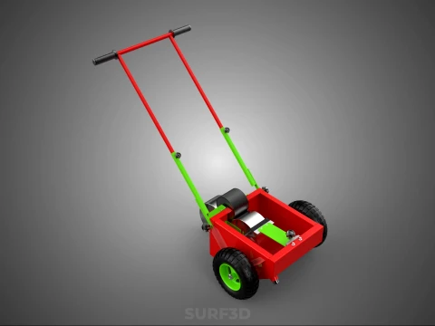 HAND PUSH TROLLEY PITCH LINES MARKER MACHINE THREE ROLLER WHEEL 3D Model