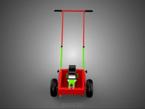 HAND PUSH TROLLEY PITCH LINES MARKER MACHINE THREE ROLLER WHEEL 3D Model